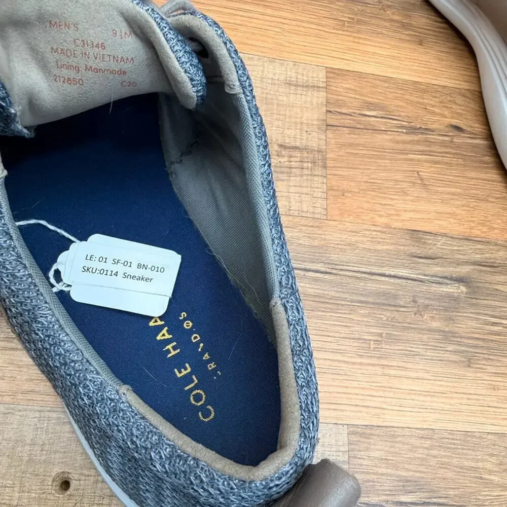 Cole Haan Grand Tour Knit Mens Size 9.5 Gray Oxford Shoes